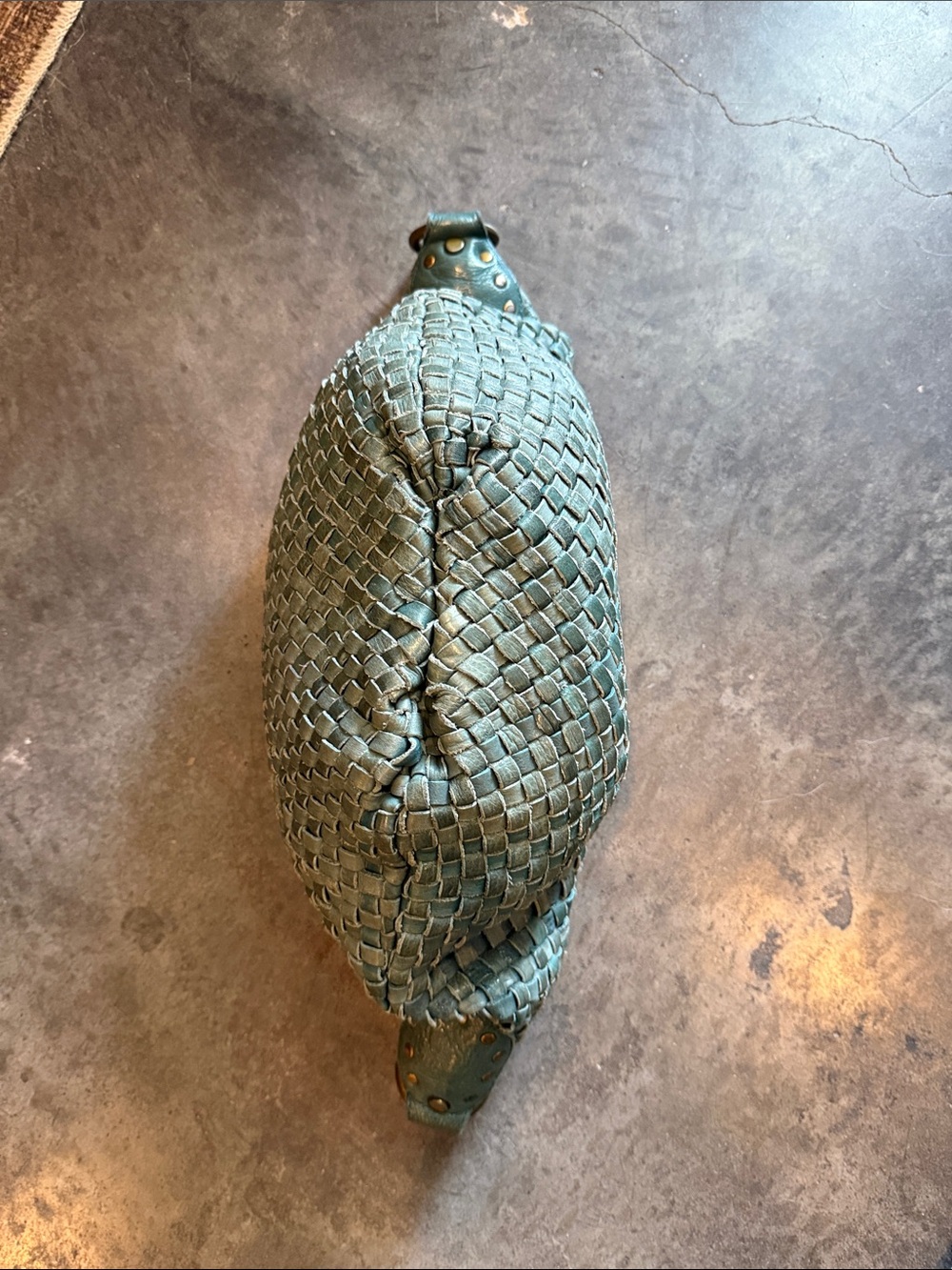 Fossil Woven Leather Shoulder Bag in Light Teal - Picture 6 of 11